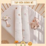 Gối ôm vải cotton waffle thêu hình Gấu Thỏ cho bé