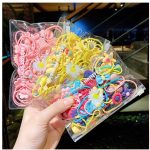 Túi zip 50 thun chun cột tóc đính icon thú và hoa cho bé gái (Phụ kiện T003) - Image 2