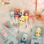 Bàn chải lông tơ hình thú Misan có hộp đựng cho bé mới tập đánh răng - Image 4