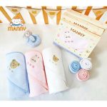 Ủ choàng Manny cotton cao cấp hình thêu họa tiết kèm dây đai cho bé - Image 4