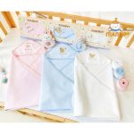 Ủ choàng Manny cotton cao cấp hình thêu họa tiết kèm dây đai cho bé - Image 5