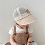 Nón lưới rộng vành hình Gấu chống nắng cho bé đi chơi (có ảnh thật) - Image 4