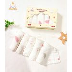 Khăn sữa sợi tre 4 lớp Manny hộp 5 cái cho bé từ sơ sinh - Image 4