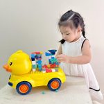 Đồ chơi Xe chở lego lắp ráp 124 chi tiết hình Vịt - Khủng long - Xe máy xúc cho bé - Image 2