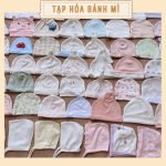 Mũ Nón sơ sinh cho bé vải cotton hàng xuất xinh yêu