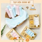 [Trơn/Họa tiết] Khăn sữa sợi tre Manny hộp 5 cái cho bé từ sơ sinh