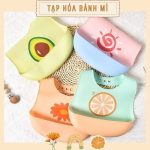 Yếm silicon mềm dẻo có máng hứng nhiều họa tiết cho bé ăn dặm - Image 2