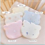 Gối lõm cao su non Monona vải thở hình Gấu / Chữ nhật thoáng mát cho bé từ sơ sinh - Image 2