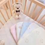 Gối lõm cao su non Monona vải thở hình Gấu / Chữ nhật thoáng mát cho bé từ sơ sinh - Image 5