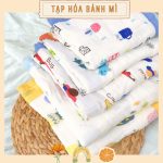 Chăn mền sợi tre 4 lớp viền màu HBQ Kiluta Manny mát mượt đắp cho bé ngủ hoặc đi học