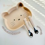 Set thìa muỗng nĩa inox Honper hình thỏ mèo có hộp đựng cho bé ăn dặm - Image 3