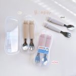 Set thìa muỗng nĩa inox Honper hình thỏ mèo có hộp đựng cho bé ăn dặm - Image 4