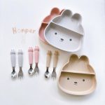 Set thìa muỗng nĩa inox Honper hình thỏ mèo có hộp đựng cho bé ăn dặm - Image 5