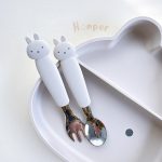 Set thìa muỗng nĩa inox Honper hình thỏ mèo có hộp đựng cho bé ăn dặm - Image 6
