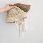Nón vành cói cột dây ren kiểu vintage cho bé gái hợp đi biển đi du lịch - Image 3