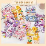Set vỉ 14 kẹp tóc mái họa tiết silicon mềm dễ thương cho bé gái
