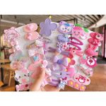 Set vỉ 14 kẹp tóc mái họa tiết silicon mềm dễ thương cho bé gái - Image 3