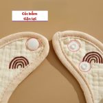 Yếm vải chữ U / tròn xoay 360 độ có lớp chống thấm cho bé ăn dặm - Image 6
