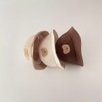 Nón vành bucket vành tròn thêu gấu có dây quai cho bé đi chơi - Image 6