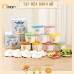 [2 nắp] Hũ sứ đa năng 2 nắp sứ + silicone Misan chia vạch 250ml Bát chén thố sứ cho bé ăn dặm