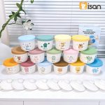 [2 nắp] Hũ sứ đa năng 2 nắp sứ + silicone Misan chia vạch 250ml Bát chén thố sứ cho bé ăn dặm - Image 3
