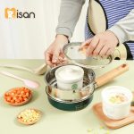 [2 nắp] Hũ sứ đa năng 2 nắp sứ + silicone Misan chia vạch 250ml Bát chén thố sứ cho bé ăn dặm - Image 4