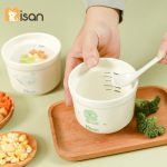 [2 nắp] Hũ sứ đa năng 2 nắp sứ + silicone Misan chia vạch 250ml Bát chén thố sứ cho bé ăn dặm - Image 5