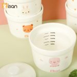 [2 nắp] Hũ sứ đa năng 2 nắp sứ + silicone Misan chia vạch 250ml Bát chén thố sứ cho bé ăn dặm - Image 6
