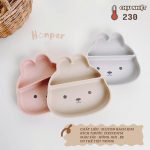 Khay ăn dặm silicone đế hít Honper hình thỏ mèo cho bé ăn dặm - Image 6