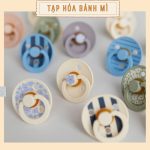 Ty ngậm giả ti núm tròn cao su BIBS STUDIO COLOUR phiên bản họa tiết mới