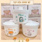 [1 nắp] Hũ sứ đa năng Misan 1 nắp sứ / nắp silicon chia vạch 250ml cho bé ăn dặm - Image 2