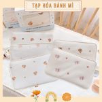 Gối đầu Airmesh vải cotton waffle Monona cho bé từ sơ sinh có hộp làm quà tặng