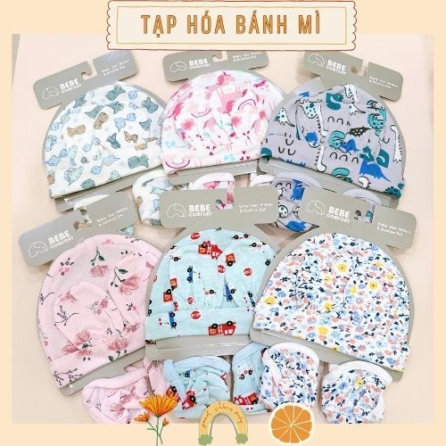 shopee-vn-11134207-820l.jpg Set 3 món nón bao tay chân Bebe comfort cho bé từ sơ sinh đến 6m - Image 1